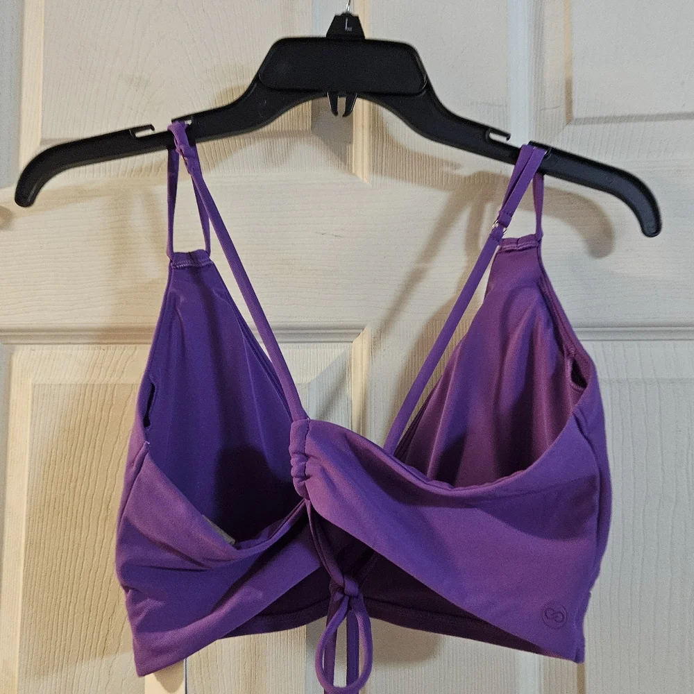 CALIA Double Strap Triangle Bikini Low Support Swim Top: PURPLE PUNCH: NWT: XL